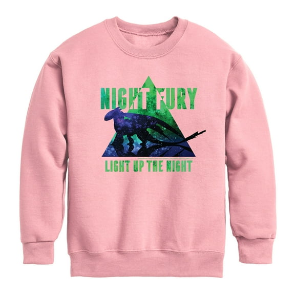 How to Train Your Dragon - Night Fury Light Up The Night - Toddler And Youth Crewneck Fleece Sweatshirt