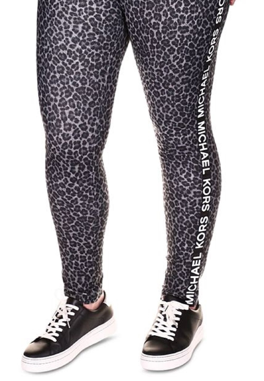 Michael Kors Women's Plus Cheetah Print Leggings Gray Size 3X
