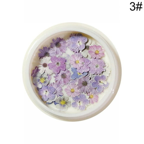 UDIYO Simulation Rose Marguerite Sakura Decals Wood Pulp Slices Nail Art Decorations