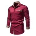 thumbnail image 1 of Birdeem Chemise Décontractée pour Hommes à Manches Longues Col Rabattu avec Poche, 1 of 12