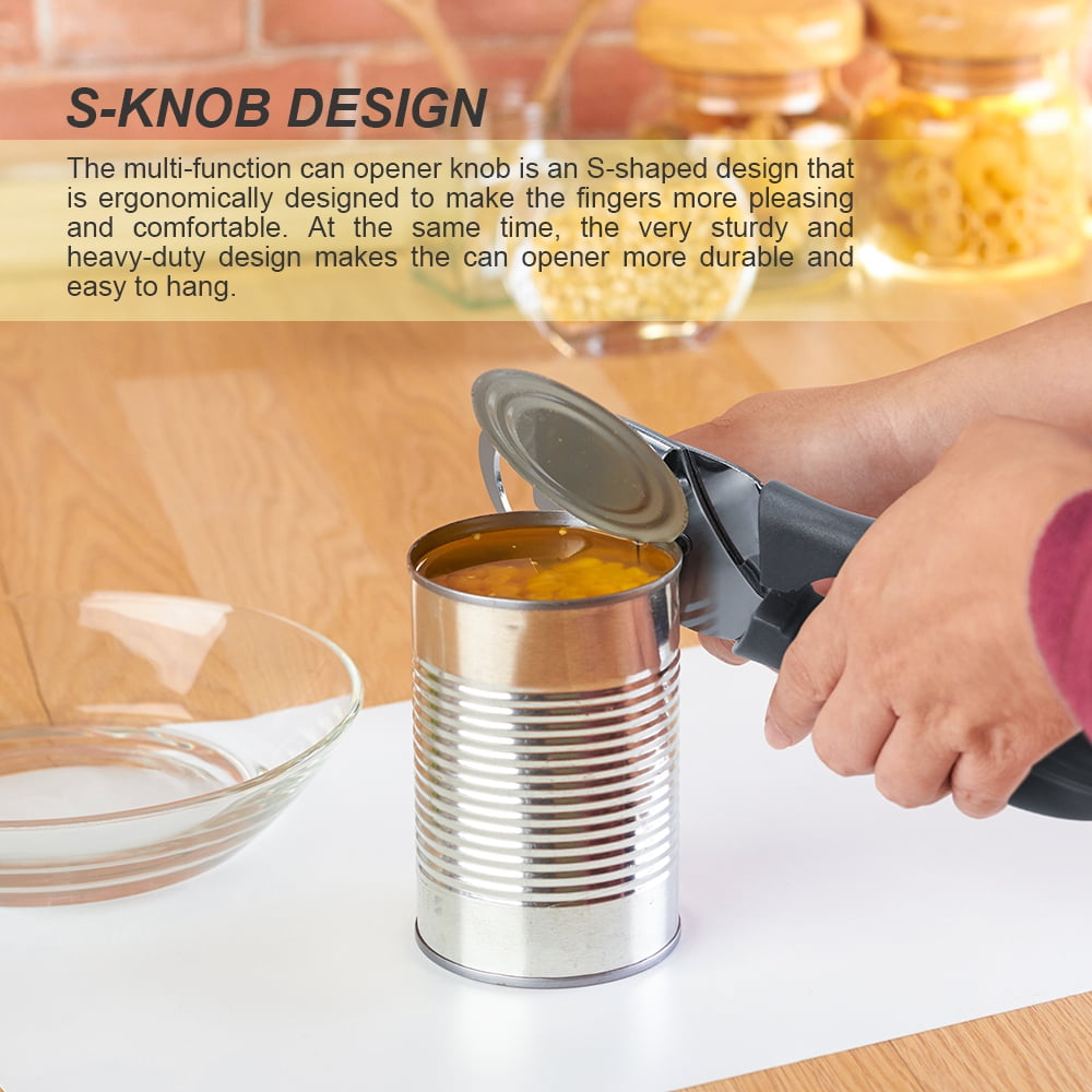 Can Opener Manual 4 in 1 Stainless Steel Heavy Duty - Multi-functional Ergonomic  Can Opener in Green 