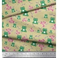 thumbnail image 2 of Soimoi Cotton Jersey Fabric Floral & Frog Cartoon Print Fabric by The Yard 58 Inch Wide, 2 of 3