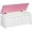 White + Pink, variant on Storage Bench, 29.5" Retro Wooden Storage Chest, Wooden Storage Trunk, Toy Chest with Lift Top, Multifunctional Entryway Organizer, for Entryway, Living Room, Rustic Brown