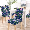 thumbnail image 5 of RYLABLUE Fleurs Stretch Chaise Housse de Protection Siège Housse pour Salle à Manger Hôtel Mariage Ensemble de 4, 5 of 5
