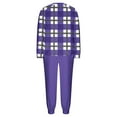 thumbnail image 6 of SYMOID Womens Purple Plaid Long Sleeve Pajama Set - 100% Polyester Soft, Cuffed Jogger Pants, for Sleeping & Lounging, S-XXL,Size 2XL, 6 of 6