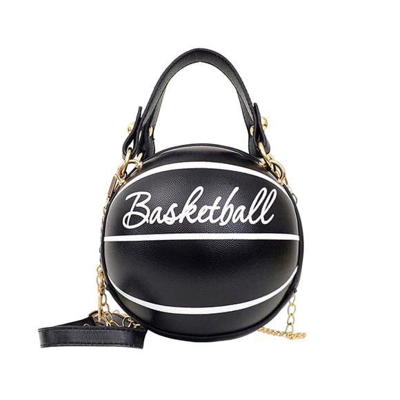 TIELUTT Basketball Shaped Purse for Women Body Handbag Girls Messenger Bag Tote Shoulder PU Leather Round Mesh Athletic Bag Men Bags Men's Tote Bag Sleep over Bag Sports Bag with Shoe Compartment