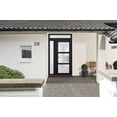 thumbnail image 3 of Front Exterior Prehung FiberGlass Door Frosted Glass / Manux 8552 Matte Black / Side and Top Exterior Window / -W36+14" x H80+14"-Right-hand Inswing, 3 of 5
