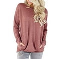 thumbnail image 4 of JustVH Women's Long Sleeve Casual Sweatshirt Pullover Loose Tunic Shirts Blouse Tops With Pocket, 4 of 4