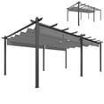 thumbnail image 1 of Outsunny Pergola 11,7 Pi x 19,6 Pi avec Auvent Rétractable et Cadre en Aluminium, 1 of 10