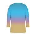thumbnail image 7 of Womens Tops 3/4 Length Sleeve Tops Neck Casual Print Tunic T Shirts Three Quarter Length Tops Blouses For Women, 7 of 7