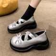 thumbnail image 3 of Sweet Lolita Cosplay Flat Mary Jane Shoes Cute Goth Chunky Platform Dress Pumps Shoes PU Leather Oxfords for Women, 3 of 8