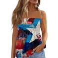 thumbnail image 2 of 4th of July Tube Tops for Women Strapless Smocked Bandeau Tops Casual Pleated Flowy Tops Sleeveless Tank Tops, 2 of 5