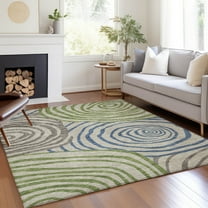 Addison Rugs Chantille Indoor/Outdoor Transitional Swirls Beige Washable Rectangle Rug, 10' x 14'