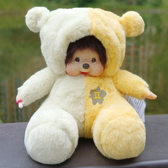 Poupée en Peluche Monchhichi Stitch Gemini Kawaii Mignonne Douce Jouet en Peluche pour Enfants 20cm Cadeau de Noël Anniversaire Bleu Meilleur Cadeau pour Amis Enfants Adultes
