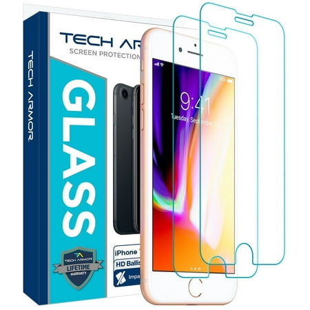 Tech Armor Apple iPhone 6 Plus/6s Plus, iPhone 7 Plus, iPhone 8 Plus Ballistic Glass Screen Protector - 2 Pack