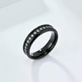 thumbnail image 4 of 6mm Gold/Silver/Black Band Men Women White Zircon Stainless Steel Ring Size 6-12, 4 of 8