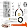 thumbnail image 1 of 1 Set Jewellery Making Kit Pliers Silver Beads Wire Starter Tool Home DIY / Wire Jewelry Making Starter Kit Repair Tools, 1 of 11