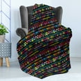 thumbnail image 4 of Colorful Soft Flannel Fleece Throw Blanket, Hand Drawn Illustration in Style Geometrical Borders Art Design, Cozy Plush for Indoor and Outdoor Use, 60" x 80", Multicolor, by Ambesonne, 4 of 5