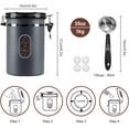 thumbnail image 5 of 2800ML Coffee Canister with Date Tracker&Transparent Window, 35OZ Coffee Container with 30ML Measure Spoon&4 co2 Valve, Coffee Bean Storage Container for Grounds Coffee, Beans, Tea(Gray), 5 of 15