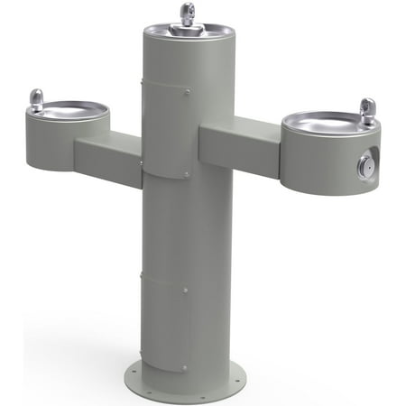 Elkay Lk4430 Ezh20 14" Floor Mounted Outdoor Triple Station Fountain - Grey