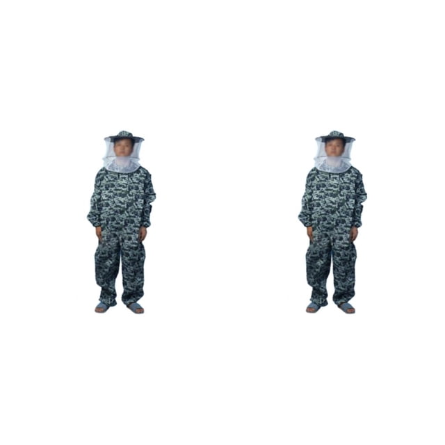 Traje de apicultura Inteprter universal Equipo esencial para una protección eficaz Chaqueta ventilada apicultor camuflaje gris XXL
