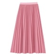 thumbnail image 4 of BLTIBY Girls Midi Pleated Chiffon Skirts Elastic High Waist Flowy Skirt Summer Casual Swing A-Line Flared Skirts Pink 3-4 Years, 4 of 6