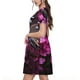 thumbnail image 2 of Balery Pink Blossoms Butterfly Vestidos sueltos de manga corta para mujer, vestidos de verano 2025, vestidos casuales de corte A con vuelo., 2 of 6