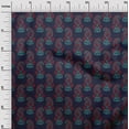 thumbnail image 2 of oneOone Polyester Lycra Dark Navy Blue Fabric Paisley Block Sewing Craft Projects Fabric Prints By Yard 56 Inch Wide, 2 of 4