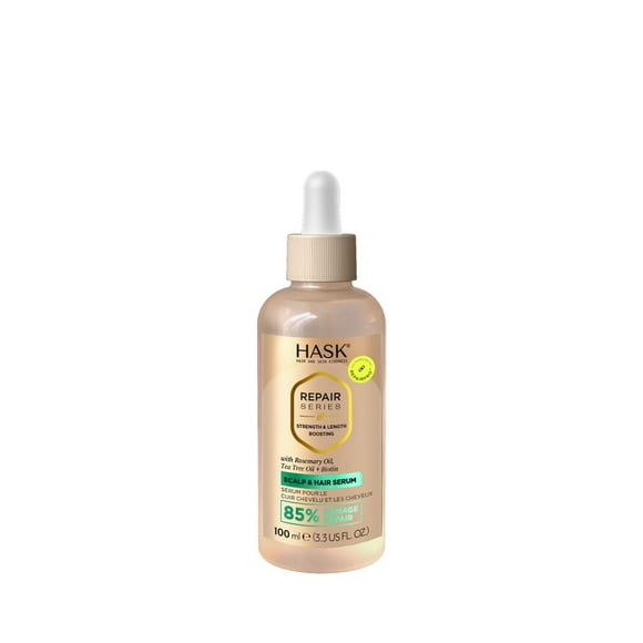 HASK Repair Series Strength & Length Boosting Scalp & Hair Serum with Rosemary & Tea Tree + Biotin . Up to 85% Damage Repair. With Rosemary & Tea Tree Oils + bIotin