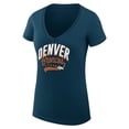 thumbnail image 2 of Women's G-III 4Her by Carl Banks Navy Denver Broncos Filigree Logo Lightweight V-Neck Fitted T-Shirt, 2 of 3