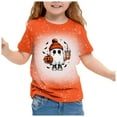thumbnail image 1 of T-Shirt Décontracté à Manches Courtes Imprimé Mignon d'Halloween pour Filles, Col Rond, Idéal pour Jouer et les Fêtes, 1 of 4