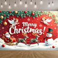 thumbnail image 2 of Decorative Design Merry Christmas Polyester Material Party Backdrop Festive Decoration With Santa For Holiday Celebration Indoor Decoration Christmas Party, 2 of 3