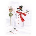 thumbnail image 3 of Swatland, Sally 12x14 Black Modern Framed Museum Art Print Titled - Snowman and Chickadee Friends I, 3 of 5