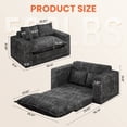 thumbnail image 2 of Centilab Convertible Sofa Bed, Loveseat Sleeper Sofa, 3 in 1 Folding Couch Bed with 2 Pillows, Pull Out Floor Couch for Living Room Bedroom Lounge, Black, 2 of 9