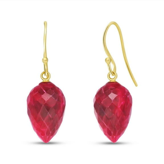 Galaxy Gold 14K Yellow Gold 26.10 CTW Natural Ruby Dangle Earrings - July Birthstone - Passion & Protection - Fine Jewelry for Women