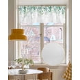thumbnail image 4 of Spring Eucalyptus Linen Curtain Valance for Bedroom/Bathroom/Kitchen/Office/Living/Dining Room Window,Green White Watercolor Botanical Leaf Rod Pocket Topper Decorative Cafe Drapes Panel 42"x12", 4 of 6