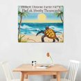 thumbnail image 2 of TIAOTIAOHOU Art Teal Sea Turtle Walk Canvas Print Quotes Framed Artwork Blue Ocean Beach Coast Scenery Poster Motivational Animal Large Wooden Wall Décor,, 2 of 4