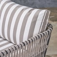 thumbnail image 2 of Soren Outdoor Wicker Club Chairs with Cushions, Set of 2, Light Gray, Gray and White Stripe, 2 of 6