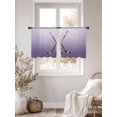 thumbnail image 3 of Ice Hockey Sheer Curtains for Living Room Bedroom, Winter Sports Light Purple Gradients Light Filtering Sheer Curtains, Rod Pocket Voile Window Drapes, 2 Panels Set 52"x 54", 3 of 7