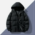 thumbnail image 5 of LpwkSSA Men's Puffer Hooded Jackets for Cold Weather Fashion Casual Solid Color Jacket with Pockets Long Sleeve Hooded Casual Outwear Coat Black XXL, 5 of 6