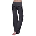 thumbnail image 5 of Grianlook Women Trousers Low Waisted Yoga Pants With Pockets Bottoms Ladies Long Sweatpants Full-Length Elastic Waist Jeggings black XS, 5 of 7