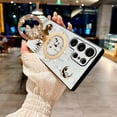 thumbnail image 3 of Case for Galaxy S22 Ultra,3D Butterfly Kickstand Bling Glitter Diamond Marble Ring Stand Shockproof Women Girls Rhinestone Phone Case for Samsung Galaxy S22 Ultra 5G,6.8" 2022 (XinYU White), 3 of 16