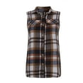 thumbnail image 3 of KyCheLot Plaid Vest for Women Sleeveless Button down Flannel Shirt Long Jacket Lapel Casual Outerwear Plus Size, 3 of 5