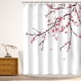 thumbnail image 3 of Cherry Blossom Shower Curtain, Floral Shower Curtain Set with 12 Hooks, Pink Shower Curtain, Shower Curtain Japanese, Machine Washable, 72" W x 72" H, 3 of 6