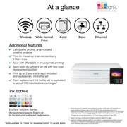 Epson EcoTank Photo ET-8550 Wireless Wide-Format Color All-in-One Supertank Printer with Scanner, Copier, Ethernet (Sold without manufacturer )