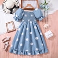 thumbnail image 6 of Baby Girl Dress Summer Short Sleeve Dot Prints Casual Dress Princess Dress Party Kids Sundress,Size 7 Years-8 Years, 6 of 6