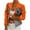 Orange, variant on Fesfesfes Women Business Attire Printed Long Sleeve Slimming Cardigan Zip Up Suit Coat Top Jacket Plus Size $10
