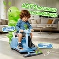 thumbnail image 3 of 12V Power Ride On Toy with Remote Control, 360° Spin Scooter Ride On Cars for Kid with Bluetooth Music, Indoor Floor Mop & Inflatable Dinosaur, Battery Powered Ride On Cars for Toddlers Age 2-4, Blue, 3 of 9
