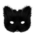 thumbnail image 1 of Máscara de de peluche para hombres y mujeres, máscara Therian para fiesta de graduación, festival de carnaval, recuerdo de fiesta Negro, 1 of 10