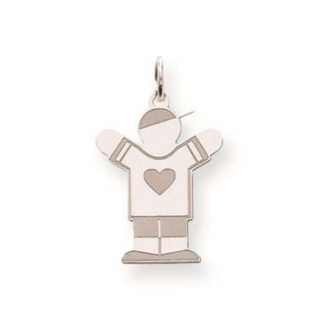 925 Sterling Silver Laser-cut Polished Kid Solid Charm Pendant